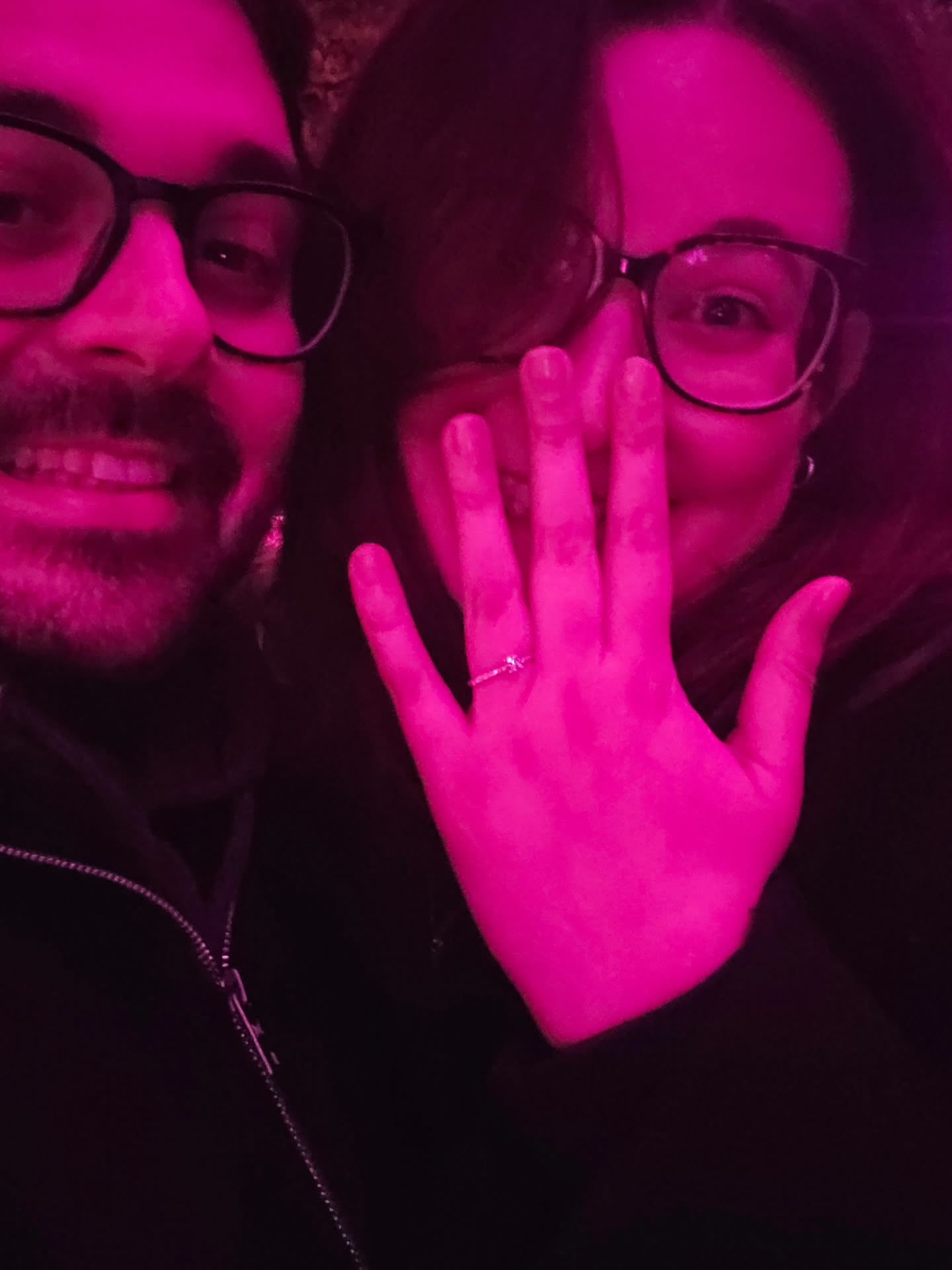 Aimee and Luke celebrating their engagement